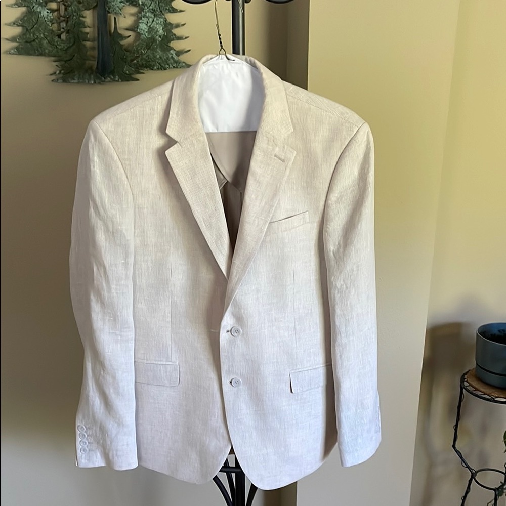 Men's Beige Linen Suit - Picture 7 of 16